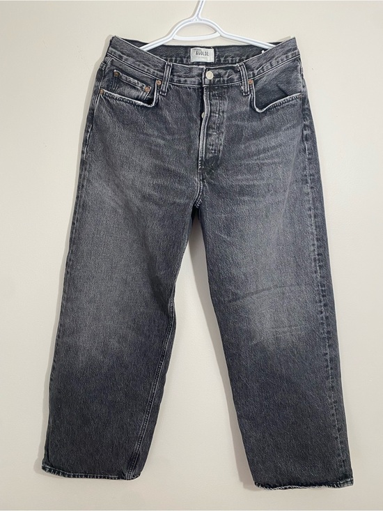 Agolde Denim - Agolde Low Slung Baggy Jeans in Washed Black size 28